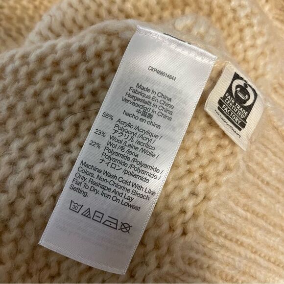 Madewell Heather Powder Cable Ashmont Cardigan Wool Blend Sweater Size Small NWT - Picture 9 of 10